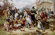 Jean Leon Gerome Ferris The First Thanksgiving USA oil painting artist